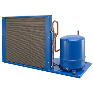Danfoss OP-HJZ028D39Q Condensing Unit Microchannel Coil 2.5HP MBP 230V/3Ph/60Hz R134a,R404A,R448A,R449A,R452A,R513A POE Oil 1 Fan with Reciprocating Compressor MTZ28-3 115N0278  