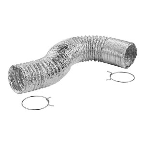 Lambro Ducto Universal Solo 4 pulg X 5 pies (10 cm x 1.5 mts) 495PTC-PL Laminado Con Abrazaderas 495PTC-R
