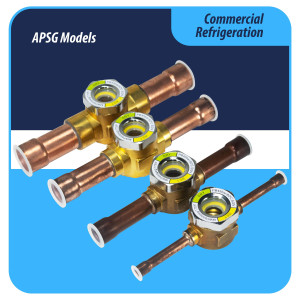 Appli Parts APSG-58S 5/8 in Sight Glass and liquid moisture indicator Solder connections with take-apart Body for HVAC/R installations suitable for CFC HCFC HFC refrigerants