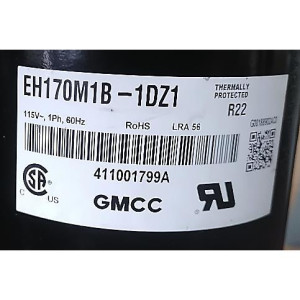 LG Compressor Rotary fixed speed 208-230V/1Ph/60Hz LRA 56 R410A Thermally Protected internal OLP GKS113KBA 201401601383 11103010001056  Fits: EACM012C11B Midea PAC13037 PAC120371