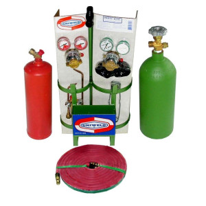 Uniweld Welding Outfit K23C-T Includes: Welding Handle / Brazing Tips / Oxygen and Acetylene Regulator / Twin Hose / Goggles / Flint Lighter / Tank Key / Carrying Stand / Tanks