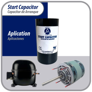 Appli Parts CON-216-250 Motor Start Capacitor 216-259 MFD uF, 250 VAC. Universal for Electric Motor Applications, 1.75 in Wide, 3.38 in Height