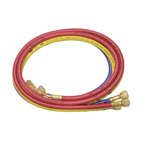 Uniweld HC3SMB 36 in Manifold Hoses, Red, Yellow and Blue, 1/4 in Standard Connection for use in refrigeration and air conditioning CFC,HCFC,HFC, Soft Magic Barrier Uniweld HC3SMB 36 in Manifold Hoses, Red, Yellow and Blue, 1/4 in Standard Connection for use in refrigeration and air conditioning CFC,HCFC,HFC, Soft Magic Barrier