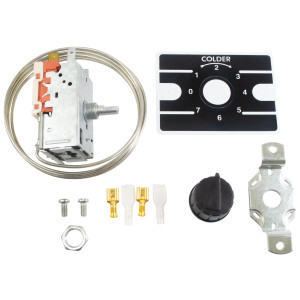 Appli Parts APRT-1126 Temperature Control Thermostat for Freezers, Refrigerators, Coolers Display, SPST, Cold Cut-In 0.4 F, Cold Cut-Out -11.2 F, Warm Cut-In 15.8 F, Capillary Tube 47 in Replaces K50P-1126