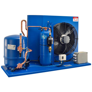 Danfoss OP-HJZ040D39Q Condensing Unit Microchannel Coil 3.5HP MBP 230V/3Ph/60Hz R134a,R404A,R448A,R449A,R452A,R513A POE Oil 1 Fan with Reciprocating Compressor MTZ40-3 115N0290  