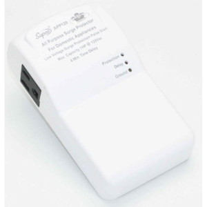 Supco APP120 Surge Protector for Refrigerator, Washing Machine, Dryer and Air conditioner
115v/60hz 448Joules APP120
Min Voltage 90 VAC
Max 1 HP 
Time Delay 4 mi +/- 1 min