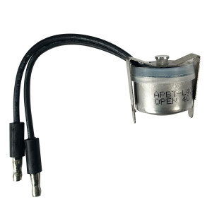 Appli Parts APBT-L40C Bimetal Thermostat 2 Wire, Open 40 F and Close 20 F, With Clip, black and black colored wires, Reference BIM-316 / Thermodisc