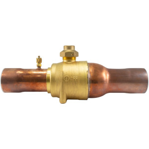 Appli Parts APBV-218 2-1/8 in Shut Off Ball Valve ODF Universal Replacement 610 psi (4.2 Mpa) max pressure -22 F to 248 F work temperature with 1/4 in SAE service port, with 12-2/3 in overall length