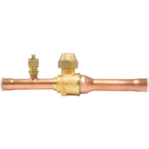 Appli Parts APBV-012 1/2 in Shut Off Ball Valve ODF Universal Replacement 610 psi (4.2 Mpa) max pressure -22 F to 248 F work temperature with 1/4 in SAE service port, with 6-1/2 in overall length