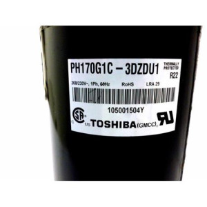 Toshiba Compressor fixed speed Rotary 12.000 Btu 208-230v/60hz/1ph R22 PH170G1C-3DZDU1 201400611080 11103010000320 Fits: NACM012C10B NBCM012C10B
