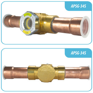 Appli Parts APSG-34S 3/4 in Sight Glass and liquid moisture indicator Solder connections with take-apart Body for HVAC/R installations suitable for CFC HCFC HFC refrigerants