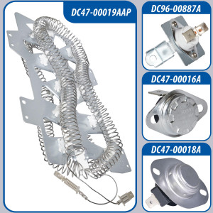 Appli Parts Heating Element Kit DC47-00019AKAP  Includes: DC47-00019A Heater, DC47-00018A Thermostat, DC96-00887A Fuse, DC47-00016A Fuse