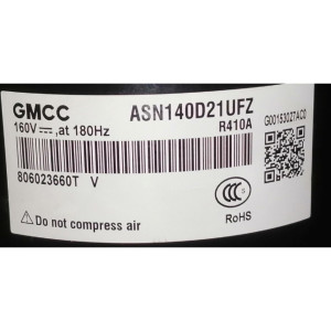 GMCC Compresor Rotativo Inverter DC ASN140D21UFZ RoHS R-410a 11103020003099 Fits 38MHRBQ18AA3, DLCERAH18AAK, EDHM18C19B, INVERTER18CRFN1W, INVERTER18CRSL1, INVERTER18CRWH1, PIA18265B