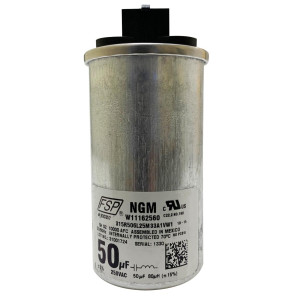 Whirlpool W11395618 Capacitor 50mfd 250vac 50-60hz 
Sirve W10390446 WPW10625046 W10625046 W11158831 W10866250 W11162560

