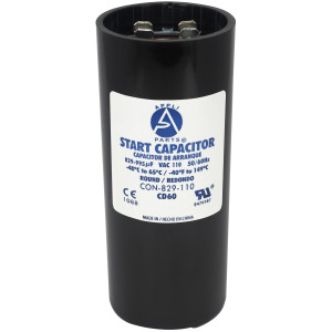 Appli Parts motor start capacitor 829-995 Mfd (microfarads) uF 110-125 VAC universal fit for electric motor applications 1-3/4 in Diameter 4-3/8 in Height CON-829-110

