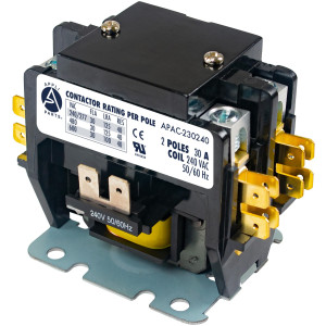 Appli Parts APAC-230240 Heavy Duty 2 Poles Contactor 30 Amp 240 Volts Coil Replacement for ac Compressor and Electrical Applications UL Certified E476929
