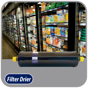 Appli Parts APFD-757S 7/8 in Liquid Line Refrigerant AC Filter Drier hvac Refrigeration 757S ODF Sweat Solder connection universal unidirectional 16-1/2 in long 3-3/4 in wide