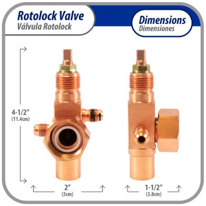 Appli Parts APRV-VA10 Rotolock Valve V10 1 in x 5/8 in ODF solder connection Universal replacement valve will work for refrigeration and air conditioning systems