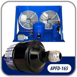 Appli Parts APFD-165 5/8 in Liquid Line Refrigerant AC Filter Drier hvac Refrigeration 165 SAE Flare connection universal unidirectional 6in long 3in wide