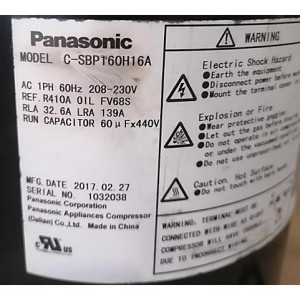 Scroll Compressor 60.000 Btu 220v/1ph/60hz 11102010000324 / 201400700624
Fits: ecox EVCU060C10B Midea PAC60611FCB