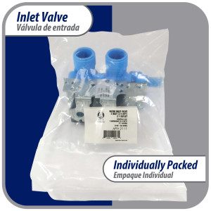 WH13X81 Appli Parts inlet water valve for washing machine 2 x 3/4 NPT Inlet 1 x 1/2 Outlet 110-120V 50/60Hz Universal replacement for General Electric and other brands APIV-2111