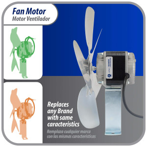 Appli Parts APFM-341E 34W Condenser and Evaporator Fan Motor 115V 60Hz 1.5A, Includes 12in Aluminum Fan Blade and Mounting Base, Universal Replacement for Commercial Refrigeration Units