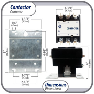 Appli Parts APAC-375240 Heavy Duty Contactor 3 Poles 75A 240V Coil Replacement for AC Compressors and Electrical Applications UL Certified E476929