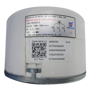 Fan Motor Brushless DC for Indoor AC Unit DC310V 160W 1650rpm, 2 Shaft,  ZKFN-160-8-1, ZKFN-160-8-1-2, WZDK160-38GS-W, 11002015002521
