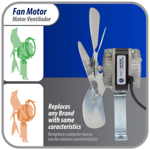 Appli Parts APFM-182E 18W Condenser and Evaporator Fan Motor 220V 60Hz 0.5A, Includes 10in Aluminum Fan Blade and Mounting Base, Universal Replacement for Commercial Refrigeration Units