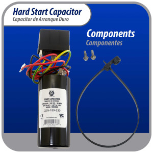 Appli Parts APHS-2 3.5 to 4.5 TON Hard Start kit 208-265 V, 1 Ph for air conditioner includes Capacitor 189-227mfd 330V and Potential Relay for Air Conditioner scroll and reciprocating compressors