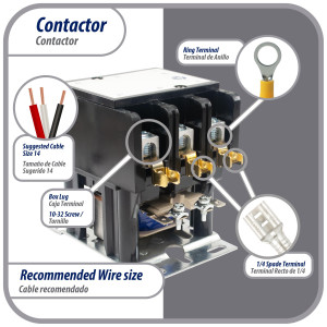 Appli Parts APAC-350240 Heavy Duty Contactor 3 Poles 50A 240V Coil Replacement for AC Compressors and Electrical Applications UL Certified E476929