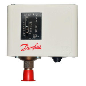 Danfoss 060-117391 High Pressure Switch KP5 with Manual Max Reset, 43 psi Differential SPDT with 1/4 Flare Male Pressure Connection 060-117366