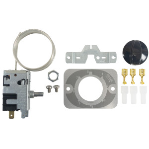 Danfoss 077B7100 Termostato de control Refrigerador comercial 1 puerta 077B7100 077B0967L Cut-in Frio -9.5C Cut-out Frio -18.0C Cut-in Caliente +8.5C Cut-Out Caliente +3.0C Capilar 1200mm B0