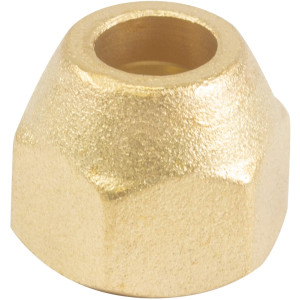 Appli Parts APFN-38 3/8 in Flare short brass flared fittings for use with copper, brass, aluminum, or steel tubing in gas line plumbing and hvac applications