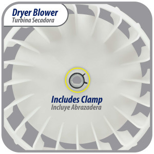 Y303836 Appli Parts Dryer Blower Wheel 303836AP Compatible with DE602, 5306599498, 1245880, 3-12913, 3-3836, 303836, 312913