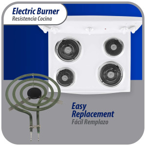 Appli Parts WB30K10002 Resistencia Cocina Estufa 3 Vueltas, 6 pulg, 1250 W, 240 V,Remplaza GE General Electric 2391B, 404064, 8053265, 9761348, 316439800, 318372210, 5303015716, 5303310281