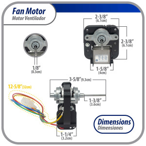 Appli Parts APFM-240369701AP Freezer Fan Motor replacement 6 W, 110 V, 60 Hz, 0.05 A, 3000 rpm, CCW rotation, replaces freezer motor fan numbers 240369701, 5303918549, 1637660, 240315801, 240315802 and others