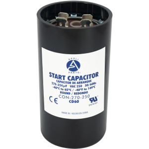 Appli Parts CON-270-250 Capacitor de Arranque 270-324 MFD (microfaradios) uF, 250 VAC. Universal para Motores Electricos, condensador de arranque de 4.6 cm de Diametro, 8.6 cm de Alto