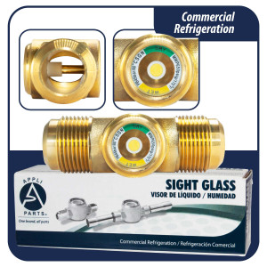 Appli Parts APSG-34A Visor de Liquido 3/4 pulg Flare e Indicador de Humedad con conexiones Rosca con cuerpo solido para Sistemas de Refrigeracion y Aire Acondicionado