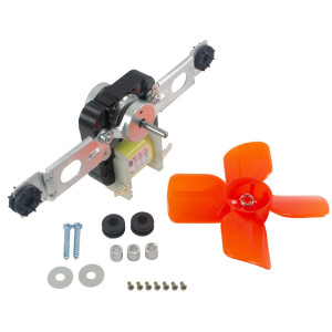 Appli Parts APFM-343 12 W, 115 V, 60 Hz, 0.22 A, 3000 rpm, CW rotation Evaporator Fan Motor replacement kit 343 with Brackets includes Fan Blade Grommets and Brackets Fits 482731 and others