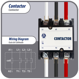 Appli Parts APAC-37524 Contactor 3 Polos 75A 24V Bobina Repuesto para Compresores de CA y Aplicaciones Electricas Certificacion UL E476929 de Trabajo Pesado