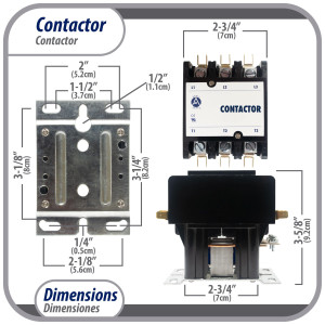 Appli Parts APAC-36024 Heavy Duty 3 Poles Contactor 60 Amp 24 Volts Coil Replacement for ac Compressor and Electrical Applications UL Certified E476929