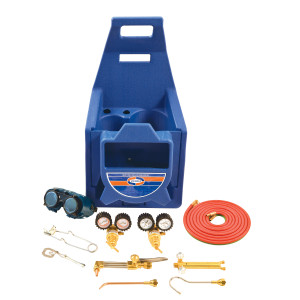 Uniweld KC100P Welding Outfit Includes: Weld Handle and Tip / Oxygen and Acetylene Regulator / Hoses / Goggles / Lighter / Stand / Tank Key 
