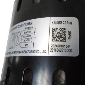 Fan Motor For Ecox Split Indoor Unit 11002012002957 / 202400401544 Ydk125-6b / Yks-125-6-6 Fits: Eiv4wc60cxxb / Eiv4wc36cxxb / Eih4wc36cxxb / Eih4wc60cxxb