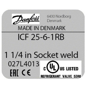 Danfoss Valve Icf32-6-1b 1 1/4" Socket Weld