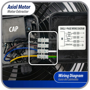 Appli Parts AXF-250 9-7/8 in Axial Fan Motor Guard Mounted Fan Blade 220 V, 1 Ph, 50-60 Hz, 70 W, 1590 rpm, Universal replacement for Cold Room Evaporators, Condensing Units, Work Temp -22F to 140F