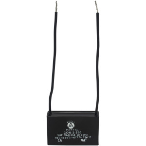 Appli Parts Condensador Capacitor de ventilador 3 mfd (microfaradios) uf 250VAC con 2 cables compatible con cualquier marca de igual capacitancia 4.7cm Ancho 1.4cm Profundidad 2.8cm Alto CAP-3-250-2C