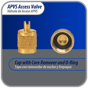 Appli Parts APVS-1431631/4 in SAE Access Schrader Valve x 3/16 ODF x 3 in Copper Stem with Valve Core and Cap with gasket and core remover for AC and refrigeration systems