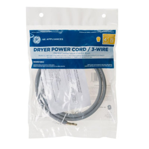 GE WX09X10002 Genuine OEM Dryer Power Cord 4 Feet 30 Amp 3 Wires 125v-250v 10/3 Srdt UL 
Fits: WE8X38 WX9X1 WX9X2 WX9X2DS