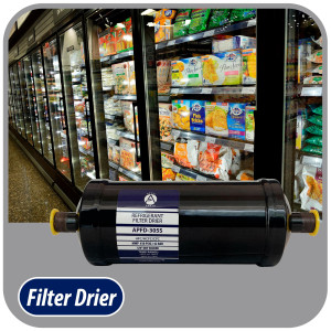 Appli Parts APFD-305S 5/8 in Liquid Line Refrigerant AC Filter Drier hvac Refrigeration 305S ODF Sweat Solder connection universal unidirectional 10 in long 3-1/4 in wide